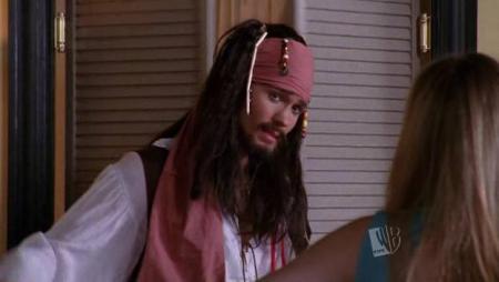 Lucas en Johnny Deep dans Pirates des Carades.